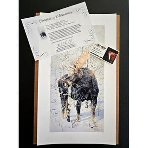 Bob Child "Aristocrat" Giclee Watercolor Moose Ltd Ed 13/200 PENCIL SIGNED + COA